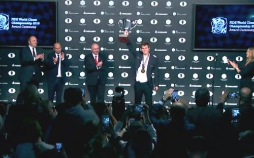 Lifting the 2016 WC trophy in NYC.